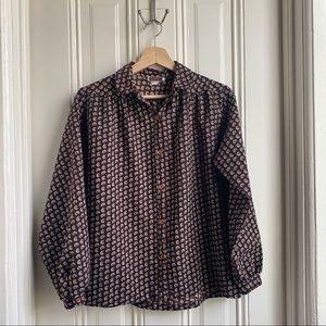 Inner Versions by Ship ‘n Shore Brown Paisley Print Long Sleeve Button Down